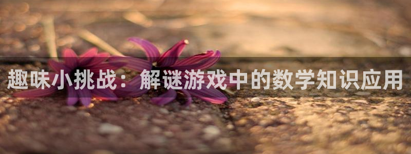杏盛平台注册：趣味小挑战：解谜游戏中的数学知识应用